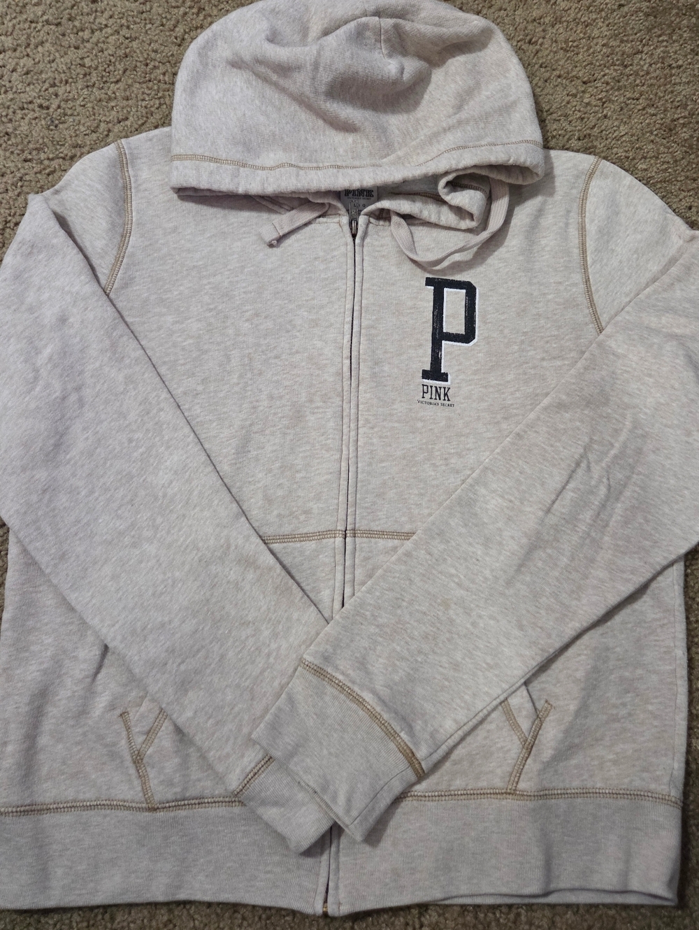 PINK Victoria's Secret Large Full Zip Vintage Hoodie